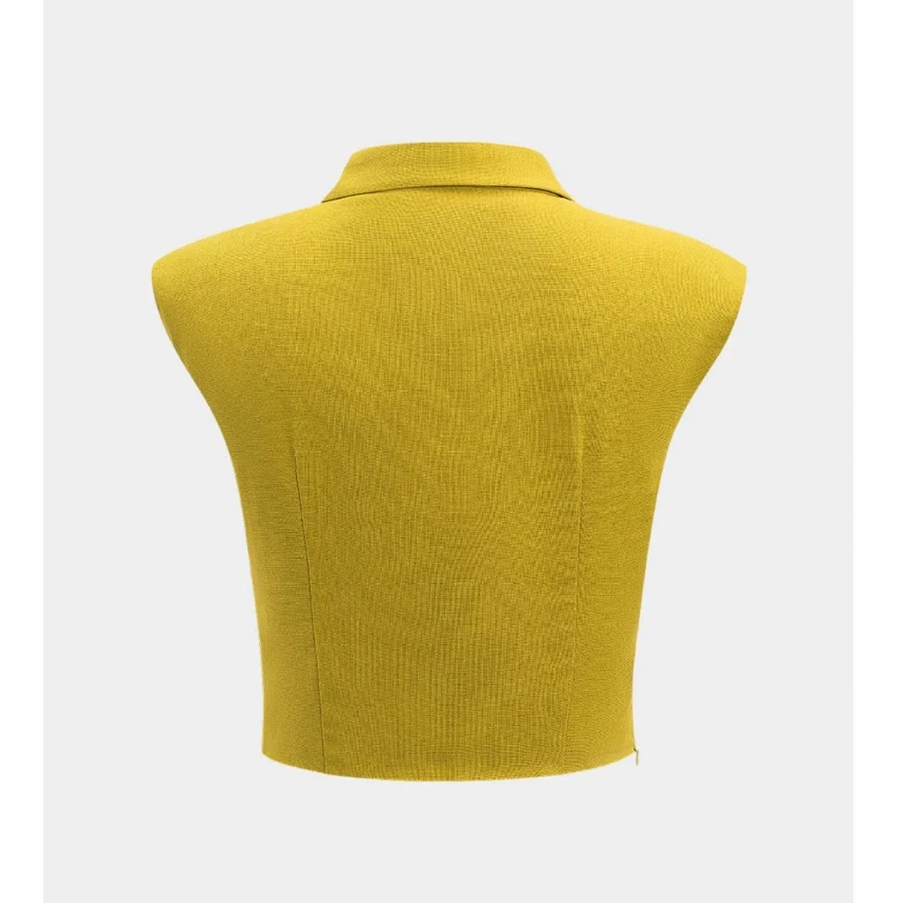 NWT Micas Linen Crossed Ruched Tank Top Size XL - Picture 4 of 6